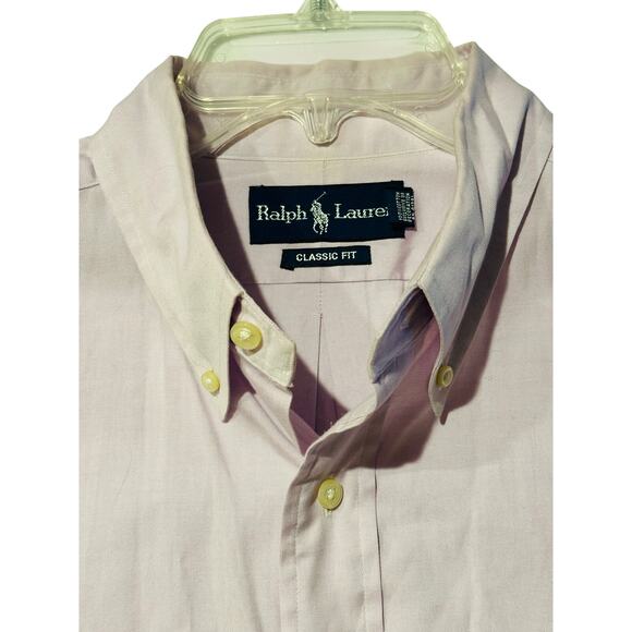 Ralph Lauren Classic Fit Cotton Lilac Purple Button Down Men's Shirt, size 16.5 - Picture 5 of 6